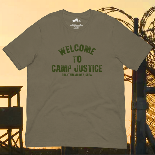 WELCOME TO CAMP JUSTICE - PREMIUM T-SHIRT